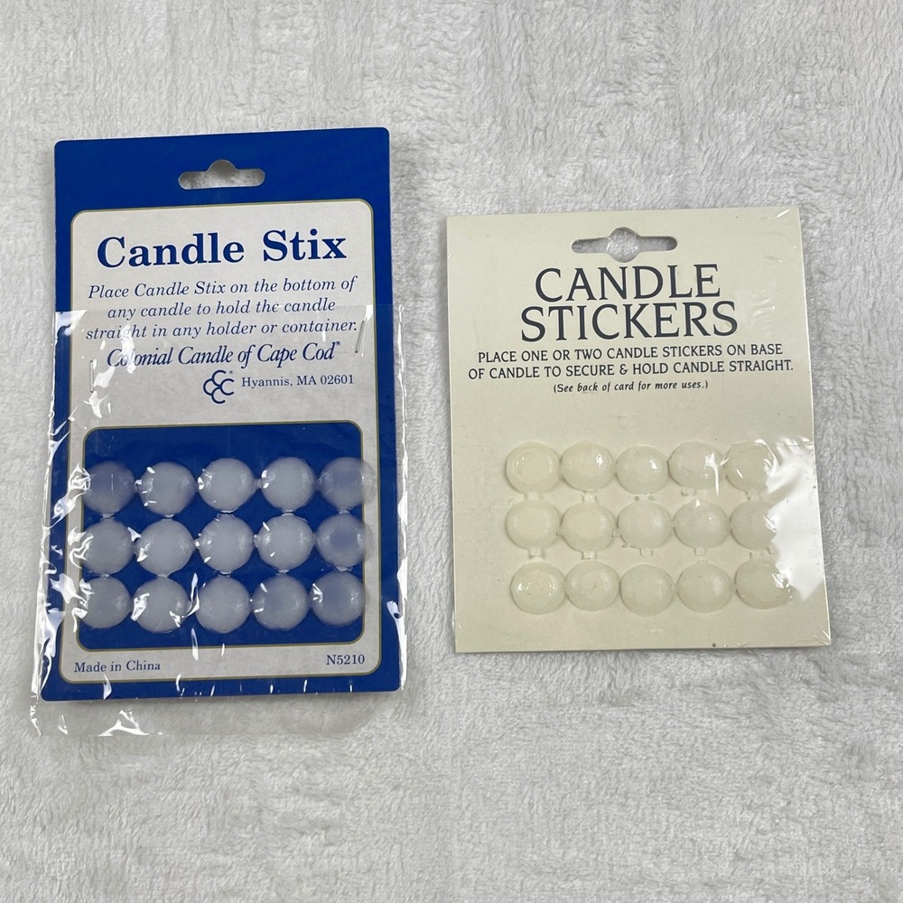 Colonial Candle Stix & Knobler Candle Stickers Adhesive Wax Dots 2 Pack